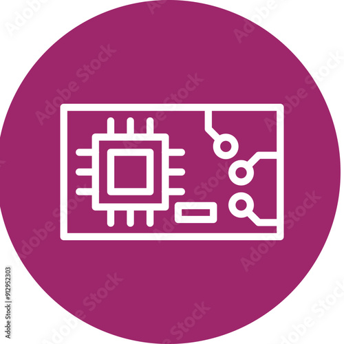 Circuit board Vector Line White Circles Multicolors