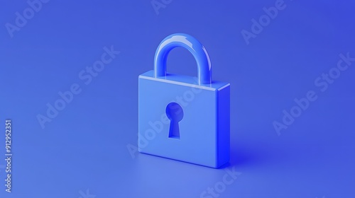 A minimalist blue lock on a solid background, representing security, protection, and privacy in a clean and modern design.