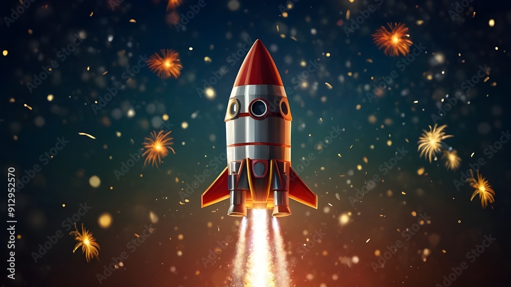 Obraz premium rocket on the moon