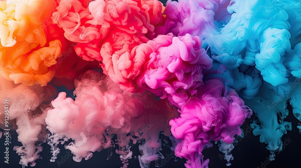 Fototapeta premium Swirling violet and blue smoke background. Illustration for banner, poster, cover, brochure or presentation.
