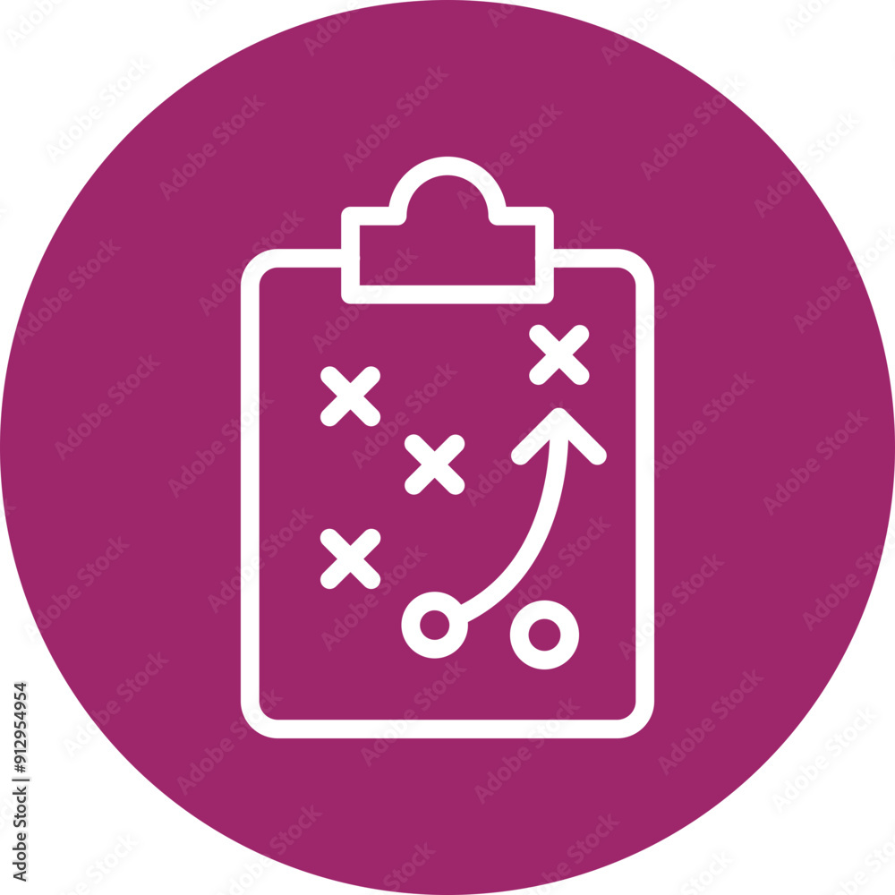 Fototapeta premium Strategic Plan Vector Line White Circles Multicolors