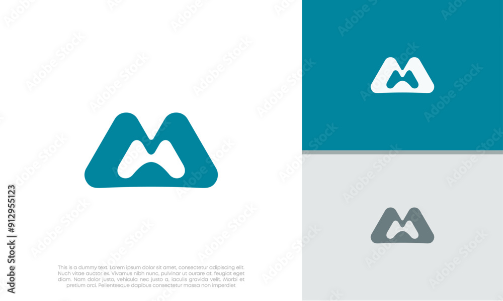 Initials M logo design. Initial Letter Logo. Innovative high tech logo template. Initials M logo design. Initial Letter Logo. Innovative high tech logo template.