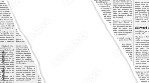 news paper page torn with transparent background