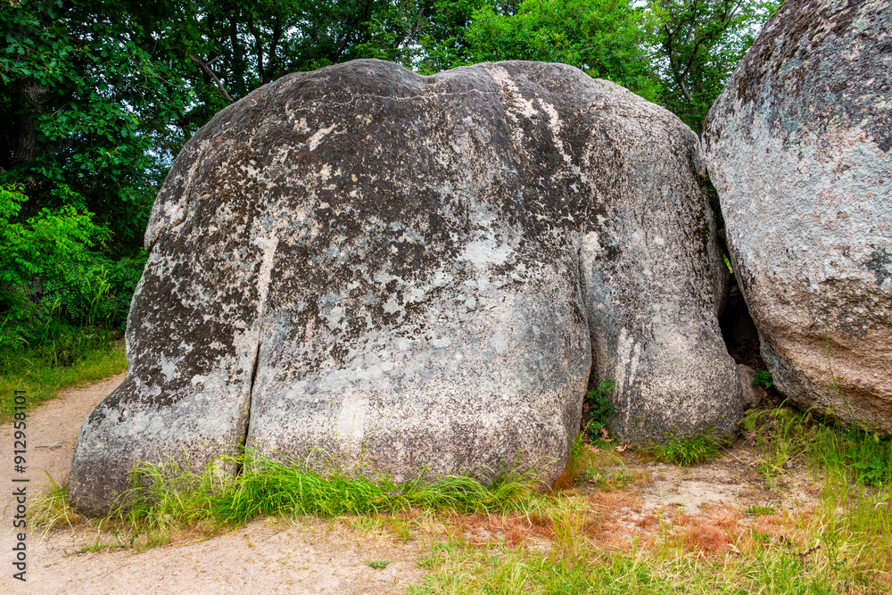Sacrificial stone at Beglik Tash or Begliktash, a prehistoric rock sanctuary on the Bulgarian Black Sea coast near Primorsko, Province of Burgas Sacrificial stone at Beglik Tash or Begliktash, a prehistoric rock sanctuary on the Bulgarian Black Sea coast near Primorsko, Province of Burgas