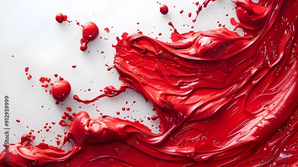 Red paint splashes on white background Red paint splashes on white background