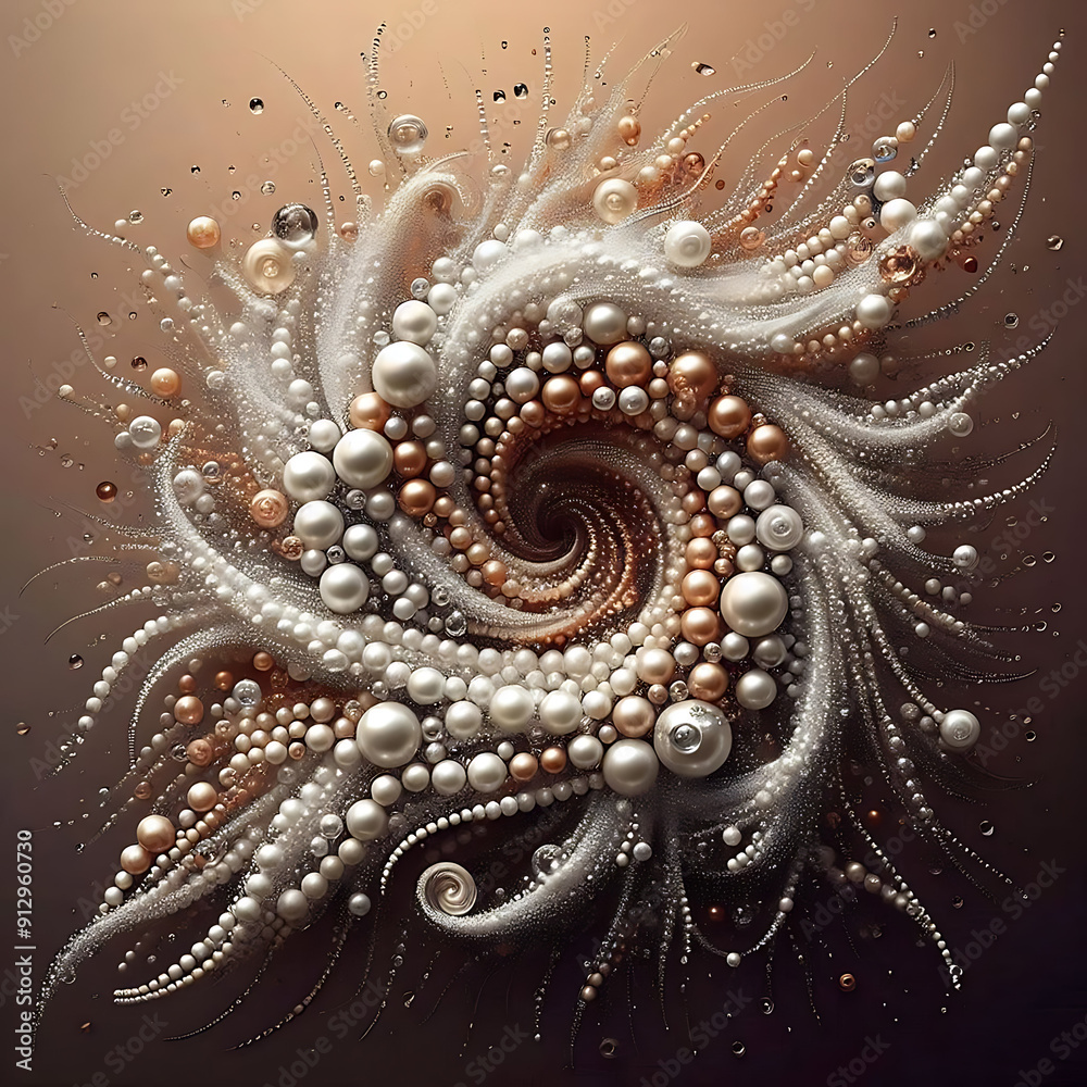 Obraz premium Pearly rain with diamond droplets.