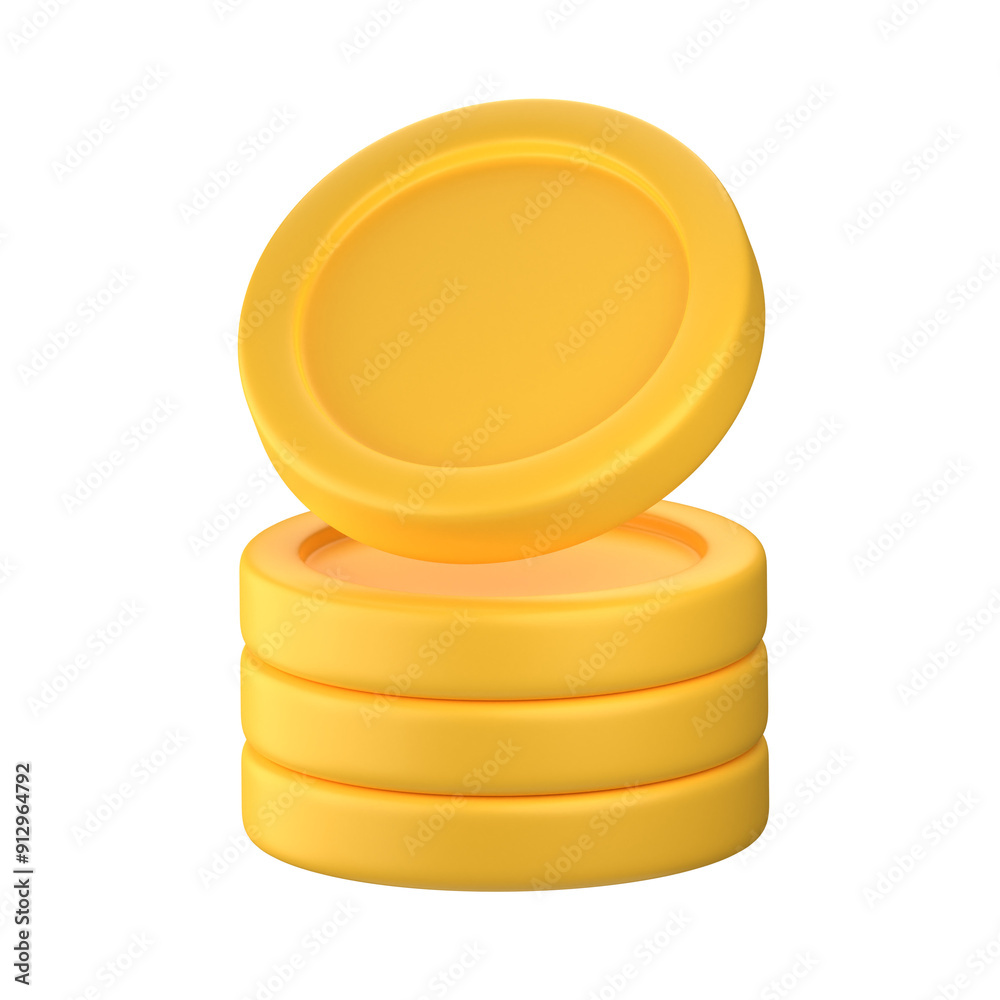 Coin Stack 3D Icon Illustration, perfect for Finance element Coin Stack 3D Icon Illustration, perfect for Finance element