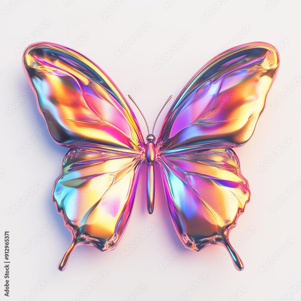 rainbow fluid Y2K butterfly white background rainbow fluid Y2K butterfly white background
