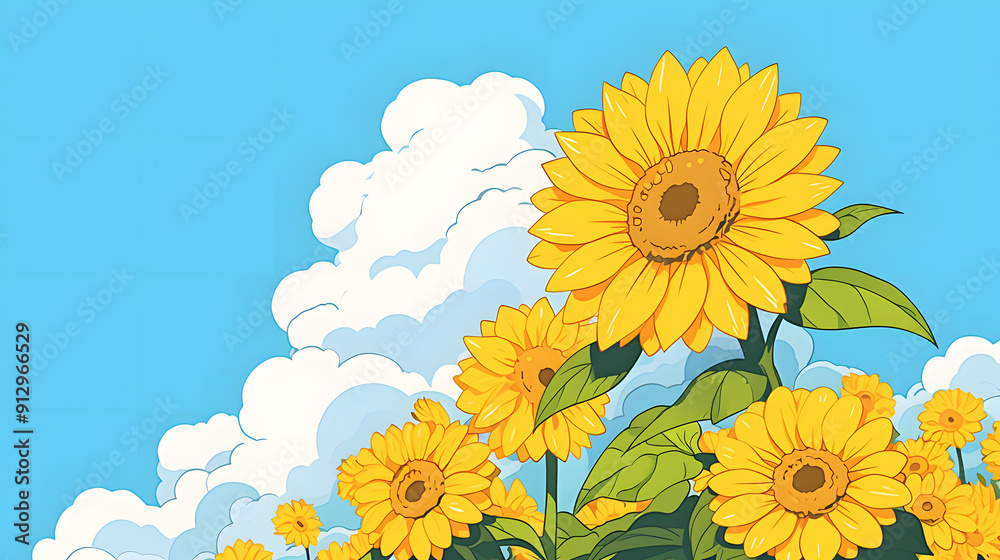 Obraz premium Natural scenery of sunflower field