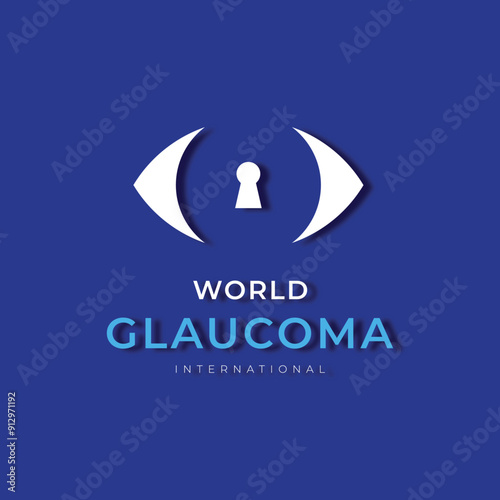 World glaucoma week international day logo design vector flat