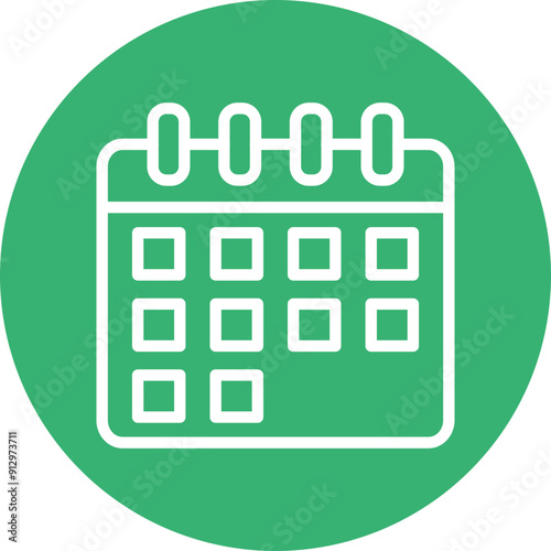 Calender Vector Line White Circles Multicolors