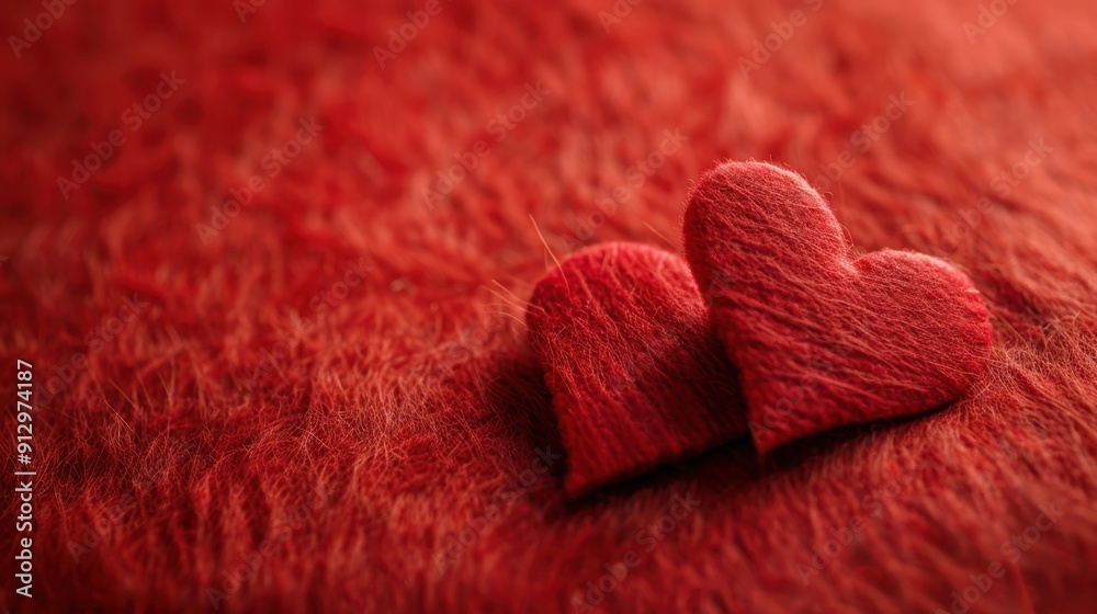 Fototapeta premium The Red Wool Hearts