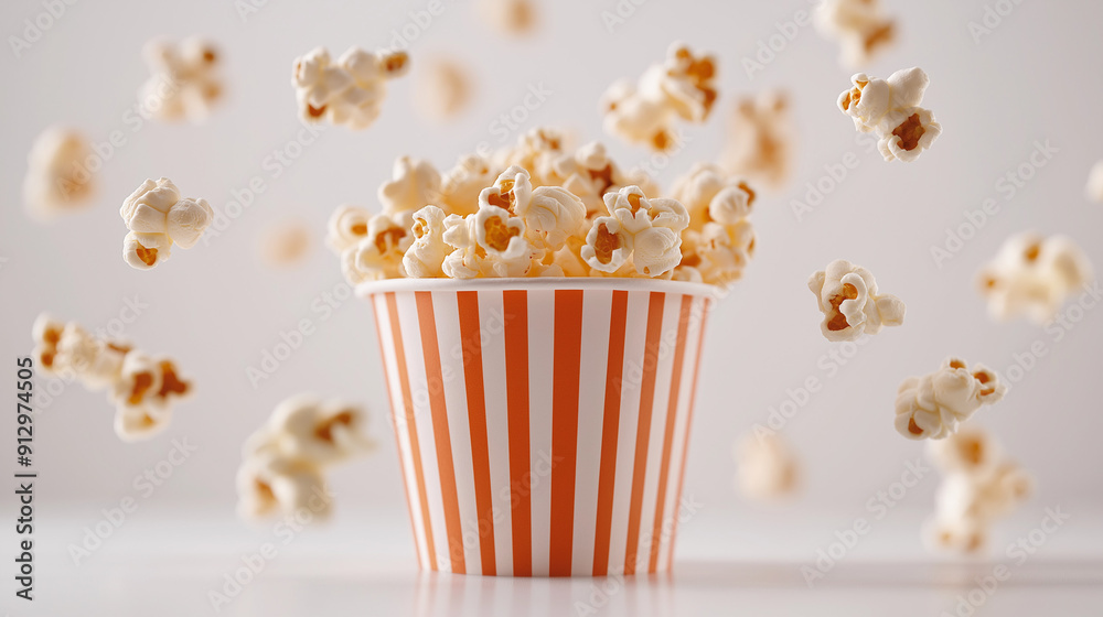 paper cup with popcorn on white background paper cup with popcorn on white background