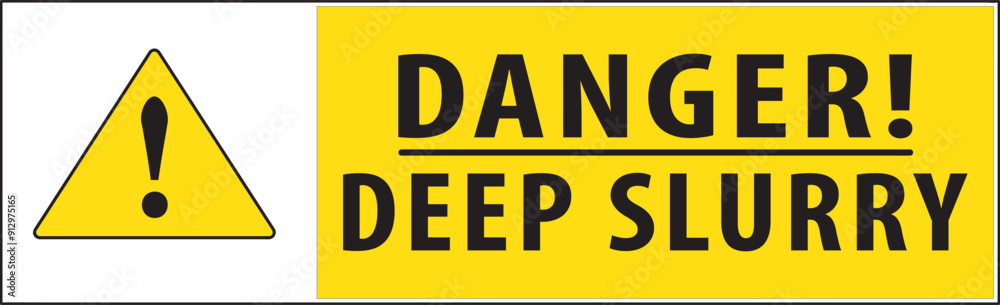 Deep slurry warning sign vector.eps
