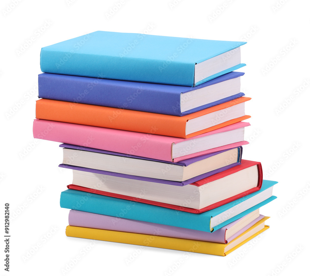 Stack of colorful books isolated on white Stack of colorful books isolated on white