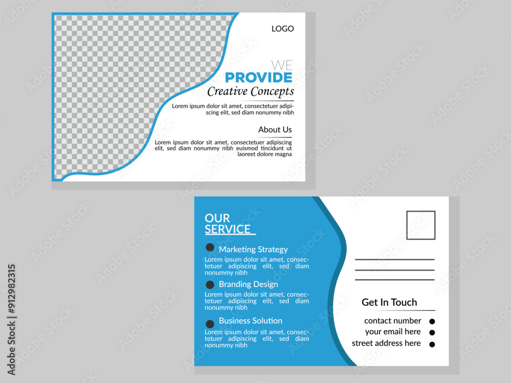 corporate business company postcard design, template layout corporate business company postcard design, template layout
