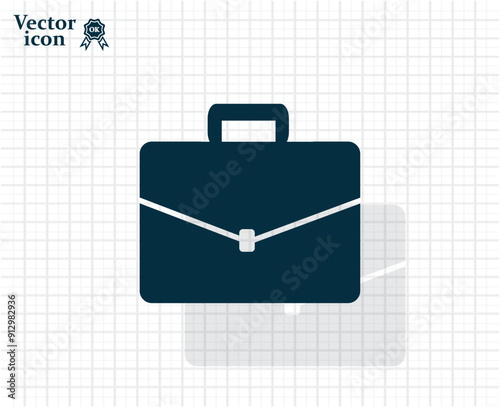 Vector dark color icon with shadow on light checkered background