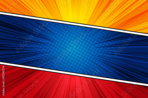Colorful comic book page pop art background template