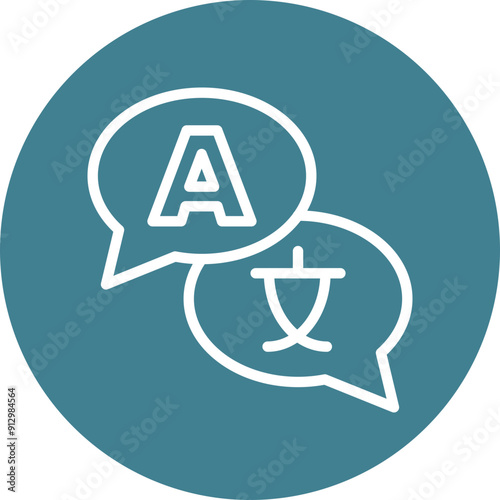 Translator Vector Line White Circles Multicolors