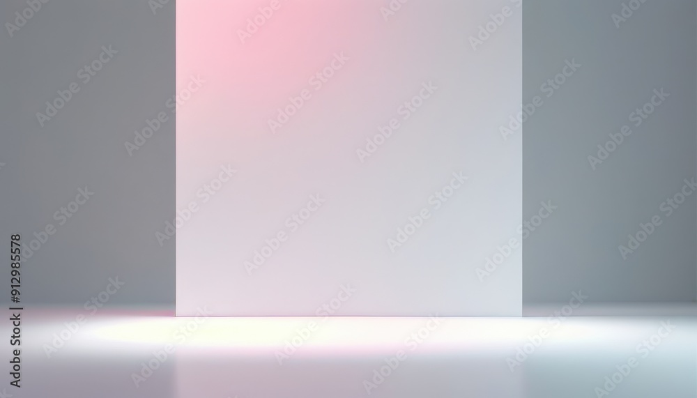Minimalistic blank white wall with soft pink light gradient, ideal for product presentation Minimalistic blank white wall with soft pink light gradient, ideal for product presentation