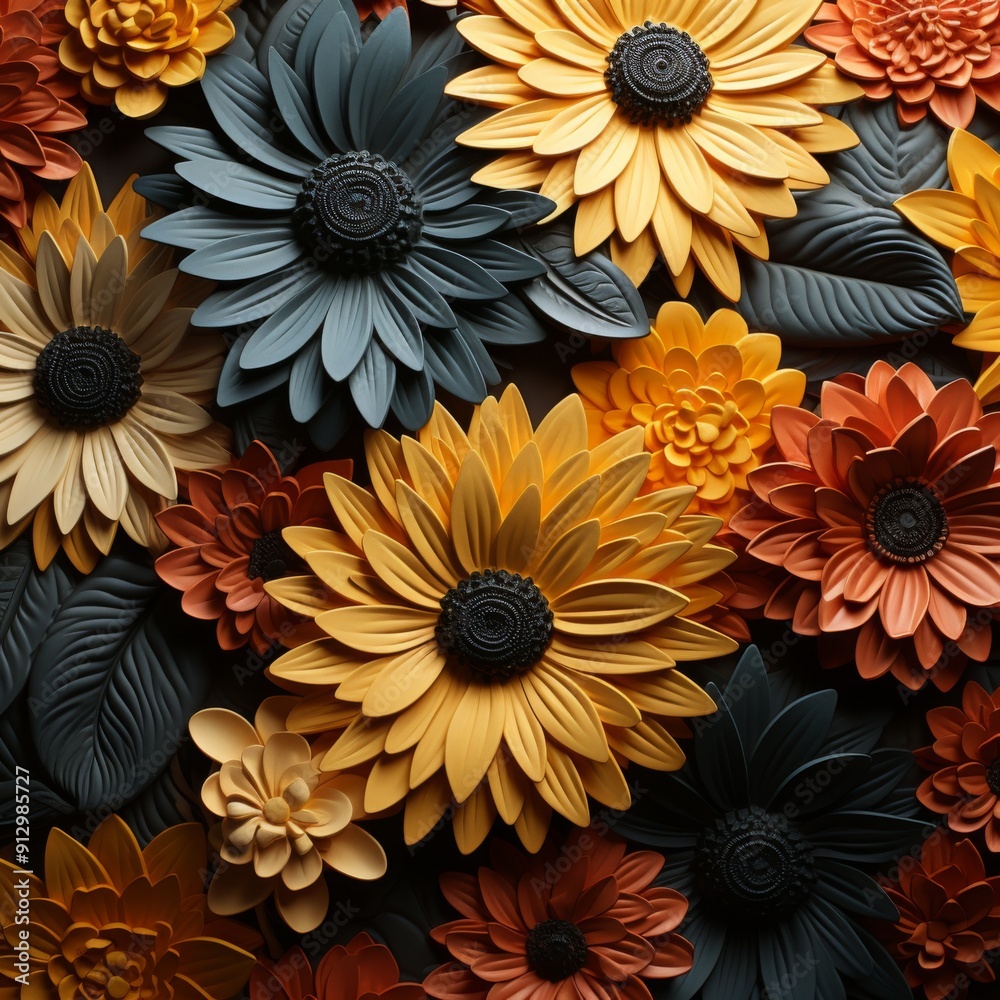 A Bouquet of Paper Flowers in Vibrant Hues A Bouquet of Paper Flowers in Vibrant Hues