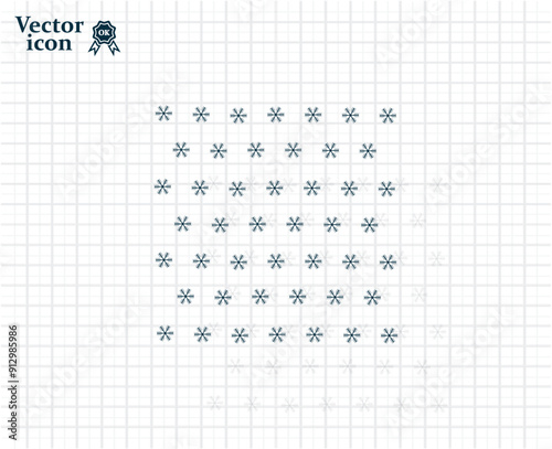 Vector dark color icon with shadow on light checkered background