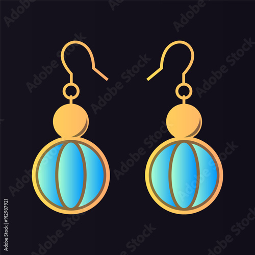  Gemstone earrings icon. luxury jewelry illustration.