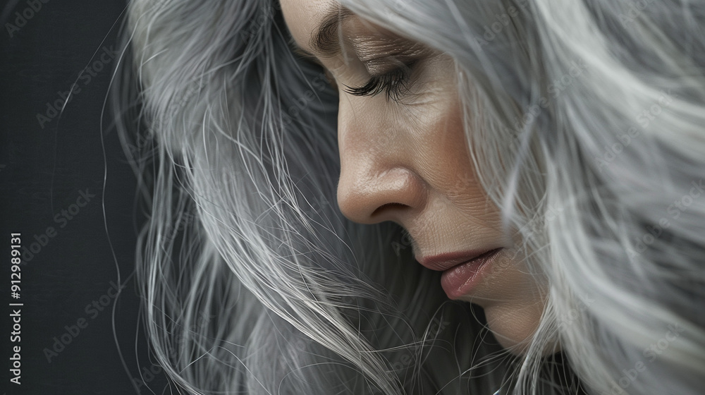 woman with wrinkles and gray hair woman with wrinkles and gray hair