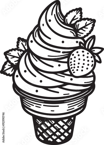 ice cream outline design