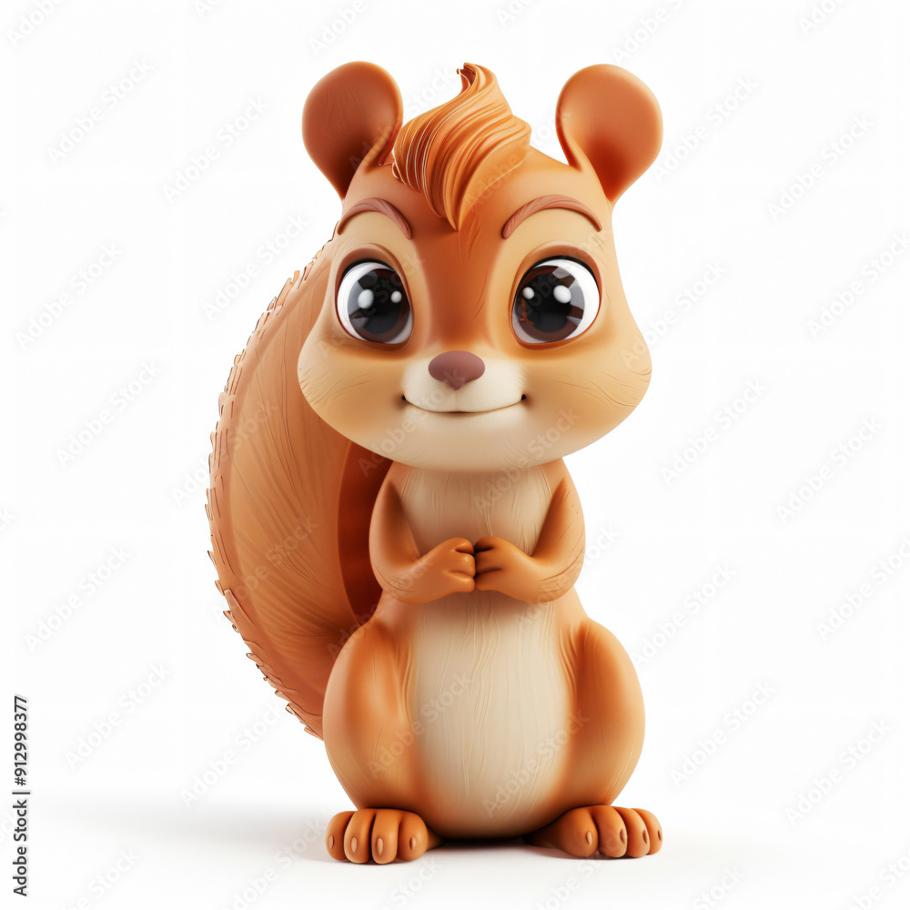 3d render icon of Squirrel cartoon