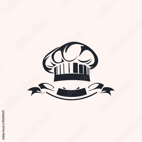 Male Chef logo or icon stock illustration. Good for restaurant Food logo.