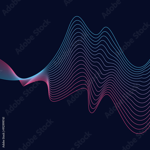 Black and wavy gradient abstract background