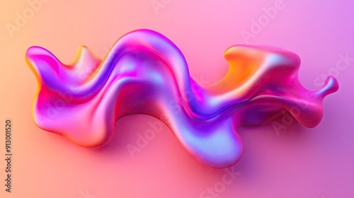 Abstract 3D fluid geometry with a vibrant gradient background. Perfect for multipurpose design elements.