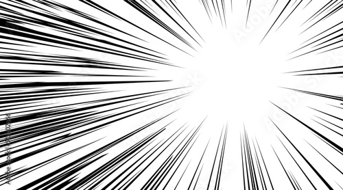 Comic Speed ​​Lines Horizontal Background Texture. Dynamic vector visuals used in manga, anime and cartoons to illustrate movement or action. Isolated on transparent background