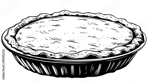 Pie with crumb topping and neatly crimped crust edges, vector illustration art