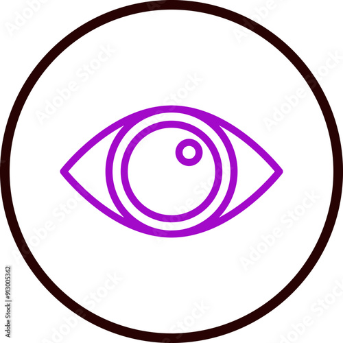 Eye Vector Line Purple Circle Black