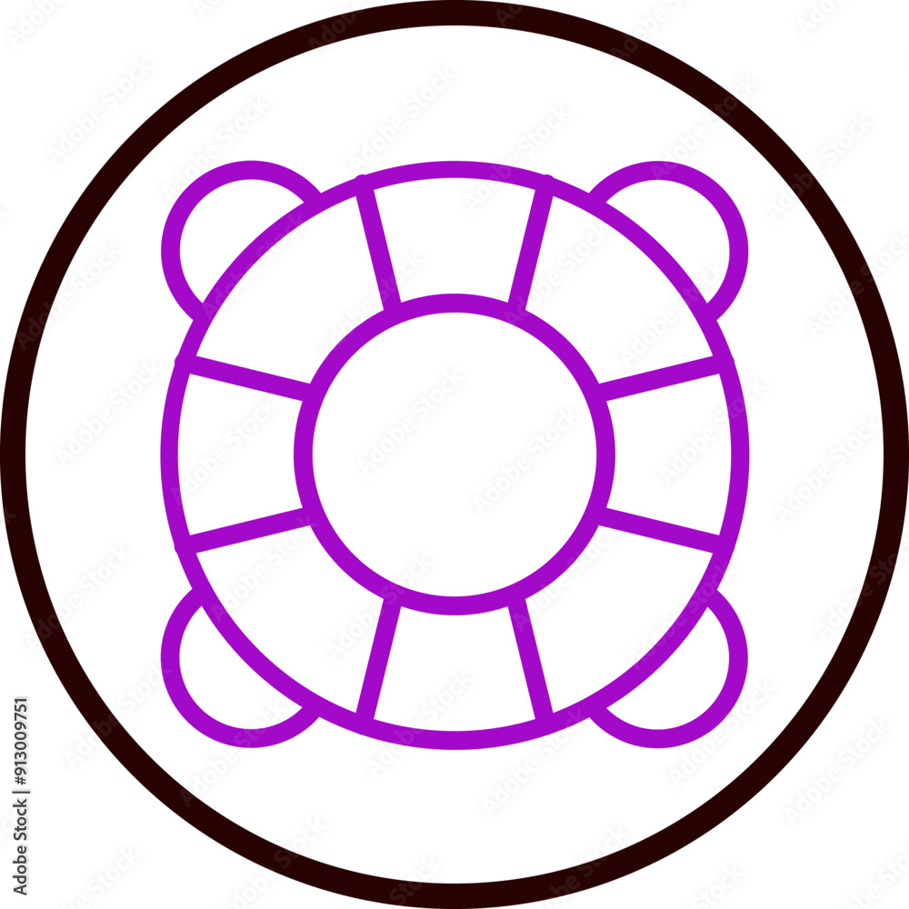 Life ring Vector Line Purple Circle Black Life ring Vector Line Purple Circle Black