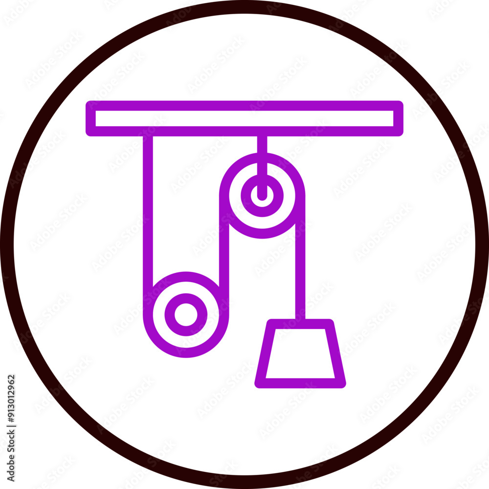 Pulley Vector Line Purple Circle Black Pulley Vector Line Purple Circle Black