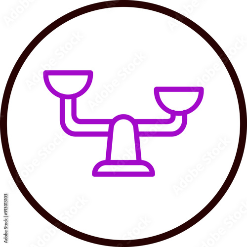Unbalanced Vector Line Purple Circle Black