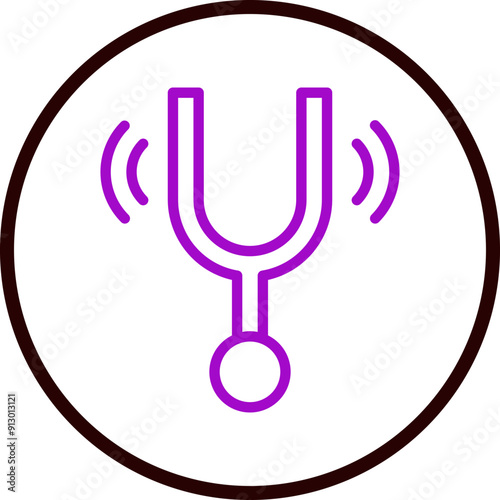 Tuning Fork Vector Line Purple Circle Black