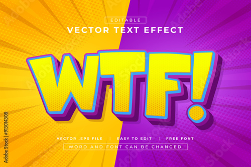 WTF editable text effect comic style