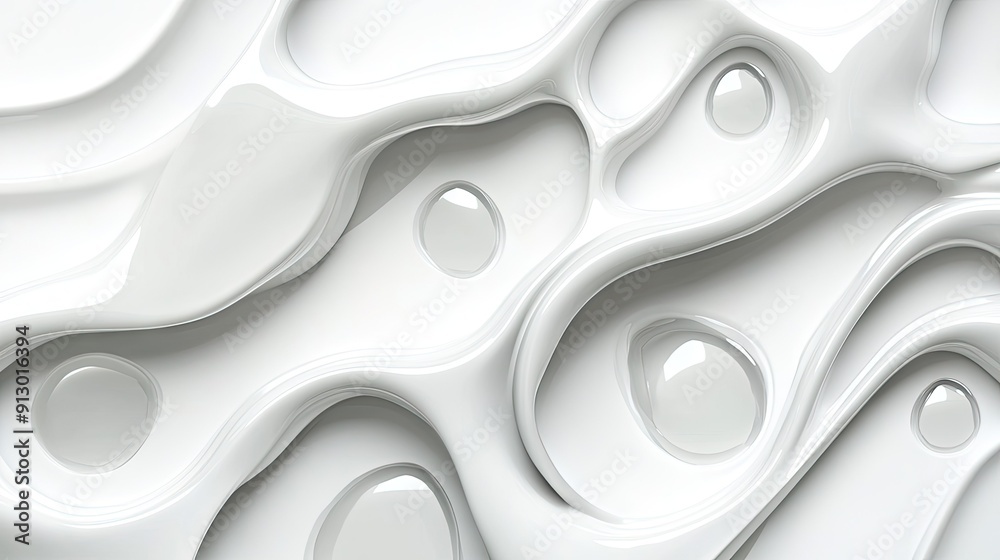 Light white background featuring 3D abstract geometric designs with smooth liquid shapes for modern look. - Light white background featuring 3D abstract geometric designs with smooth liquid shapes for modern look. -