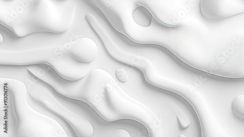 Light white background featuring modern abstract liquid shapes in a geometric pattern in 3D vector design. -