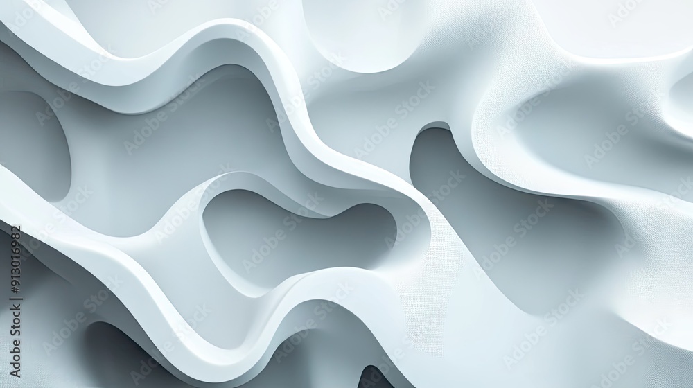 Light white background with flowing 3D liquid shapes, creating an abstract geometric design in vector format. Light white background with flowing 3D liquid shapes, creating an abstract geometric design in vector format.