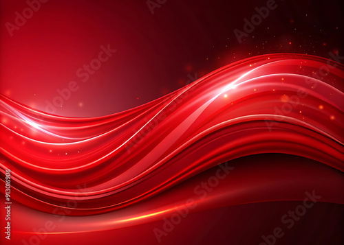 Abstract  design, blue, red. yellow, flowing waves copy space template paint background, photo