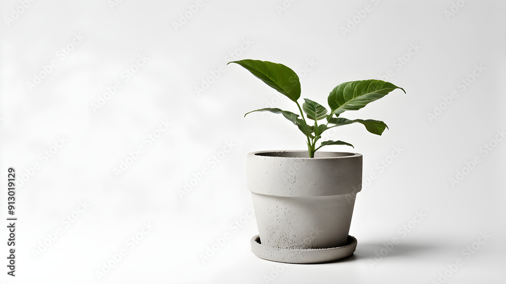 cement plant pot isolated white background cement plant pot isolated white background