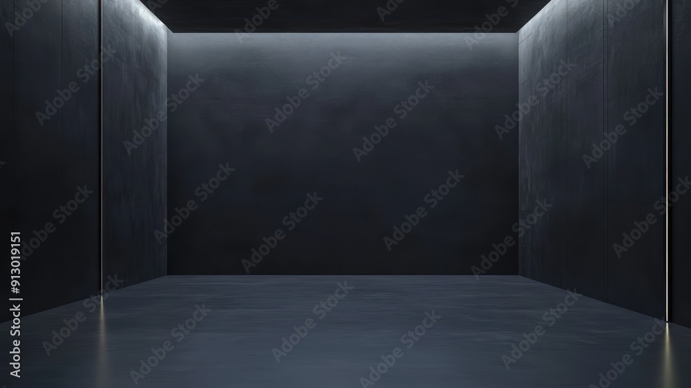 Minimalist Dark Room With Smooth Walls and Subtle Overhead Lighting at Dusk Minimalist Dark Room With Smooth Walls and Subtle Overhead Lighting at Dusk