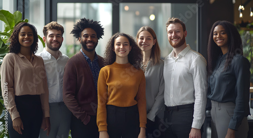 Diverse Group of Young Professionals Standing Together