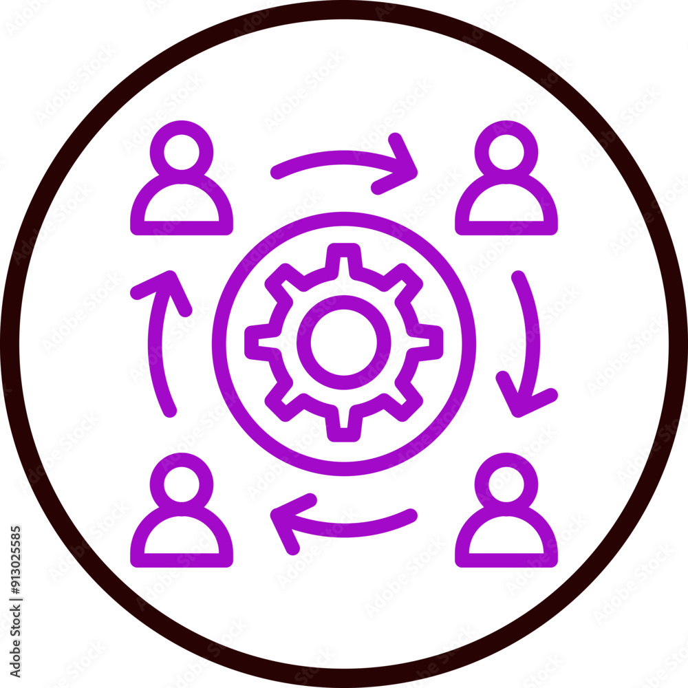 Collaboration Tools Vector Line Purple Circle Black Collaboration Tools Vector Line Purple Circle Black