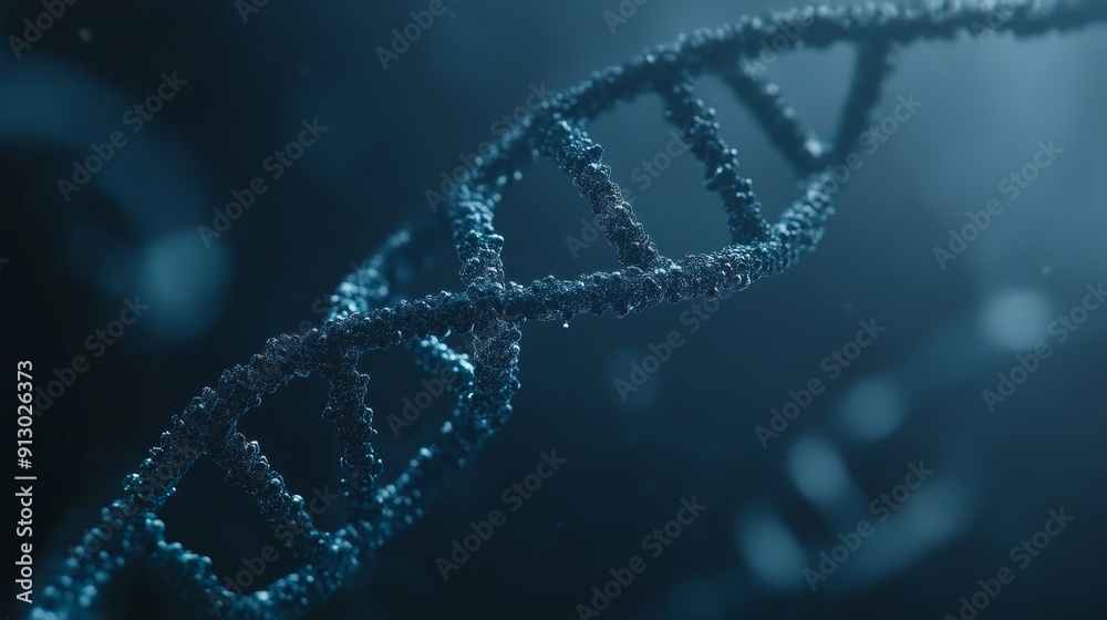 Abstract DNA helix with balanced strands, representing genetic comprehension and balance Abstract DNA helix with balanced strands, representing genetic comprehension and balance